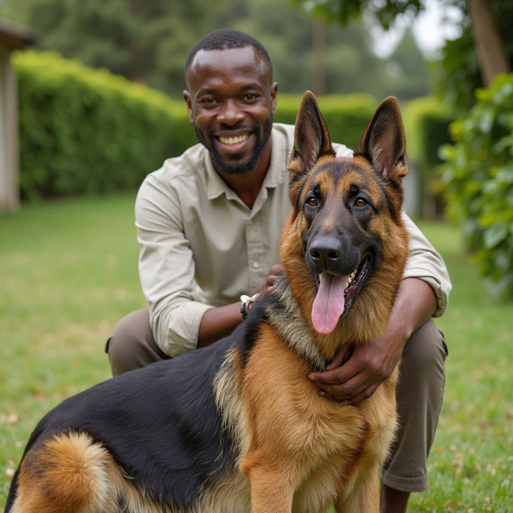 Kwesi Amoah with his dog